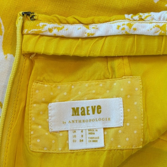 Anthropologie Maeve Pineapple Midi Dress • Size 2 - Picture 2 of 14